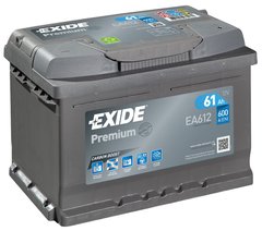 На фото: Акумулятор EXIDE PREMIUM 6СТ-61Ah Аз 600А (0) (LB2) EA612